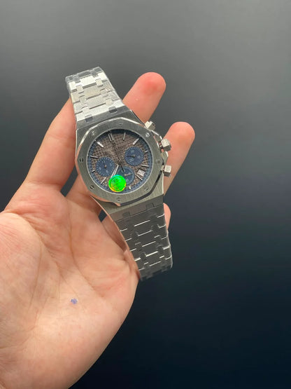 AP Silver Chain With Gray Dial Chronograph Quartz Watch