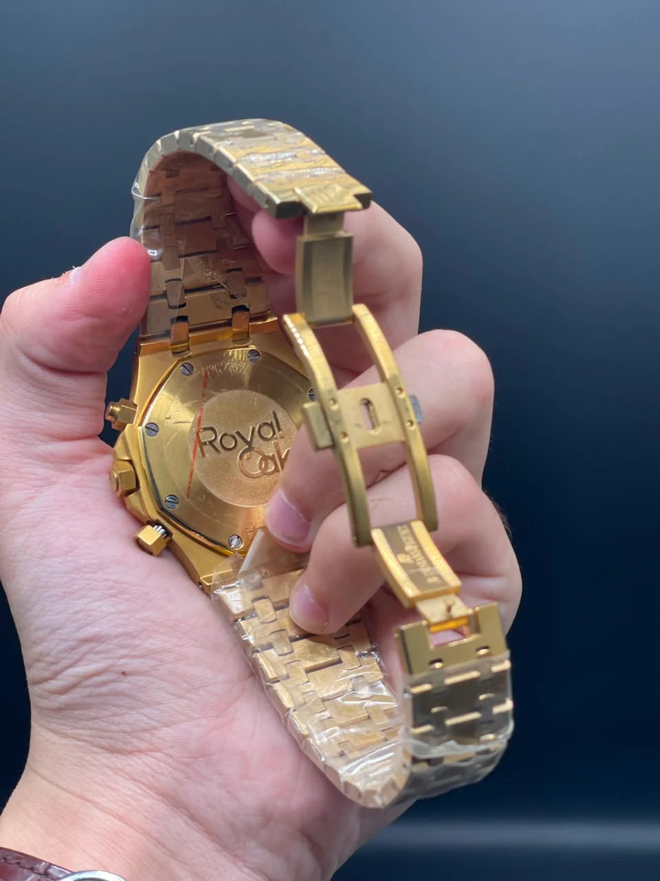 AP Golden Chain With Gray Chronograph Dial Quartz Watch