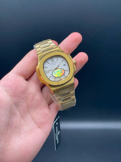 PP Golden Chain With White Dial Automatic Watch