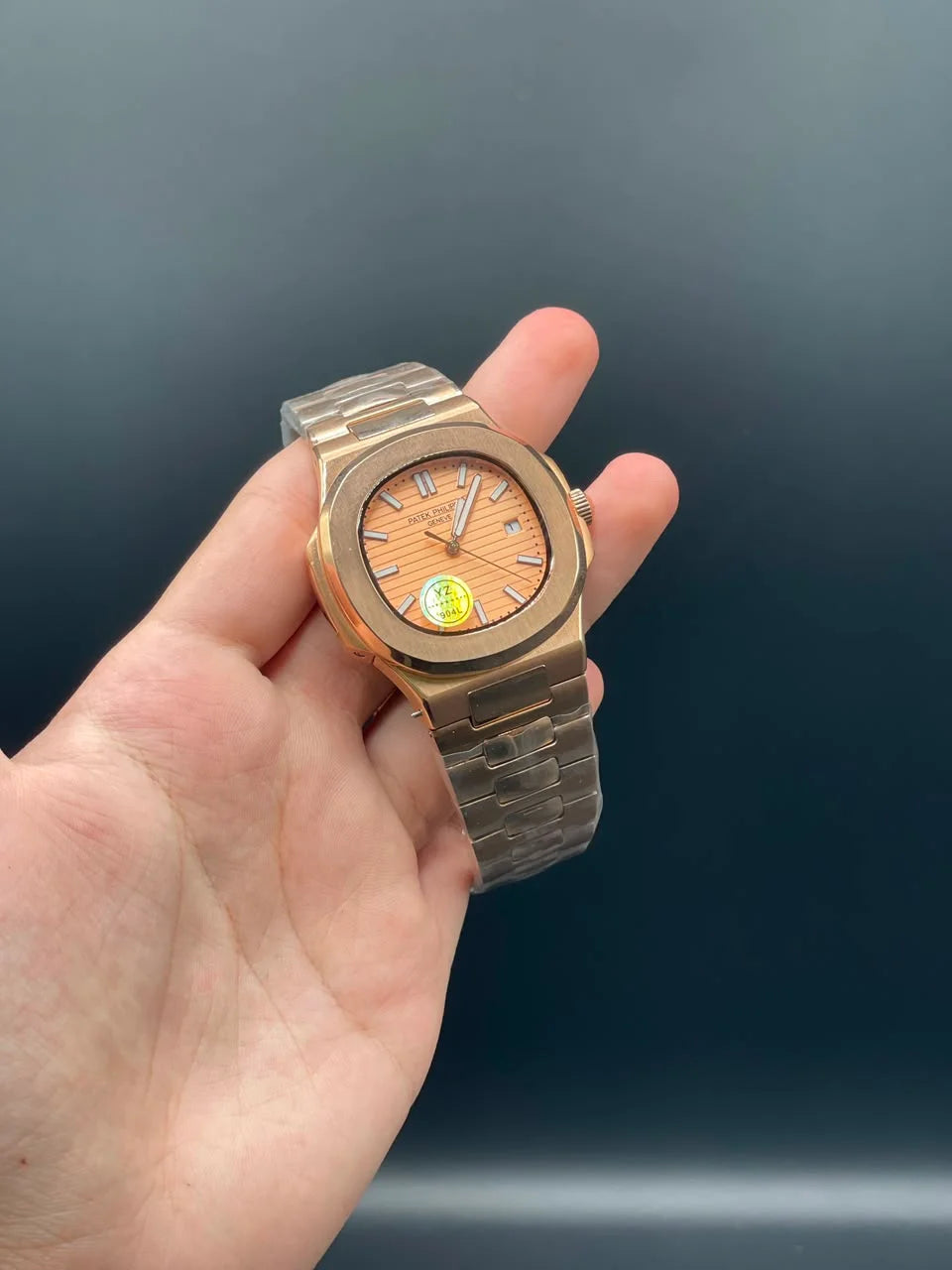 PP Rose Gold Chain With Orange Dial Automatic Watch