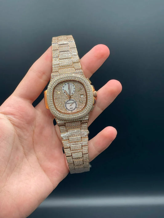PP Golden Diamond Chain With Diamond Dial Automatic Watch