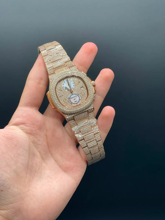 PP Golden Diamond Chain With Diamond Dial Automatic Watch