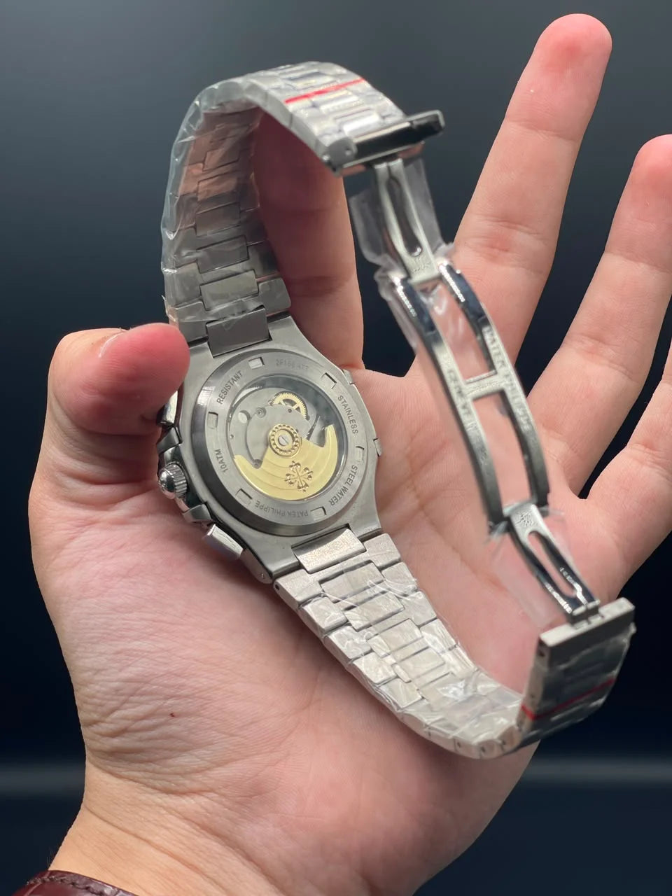 PP Silver Chain With Black Chronograph Dial Automatic Watch