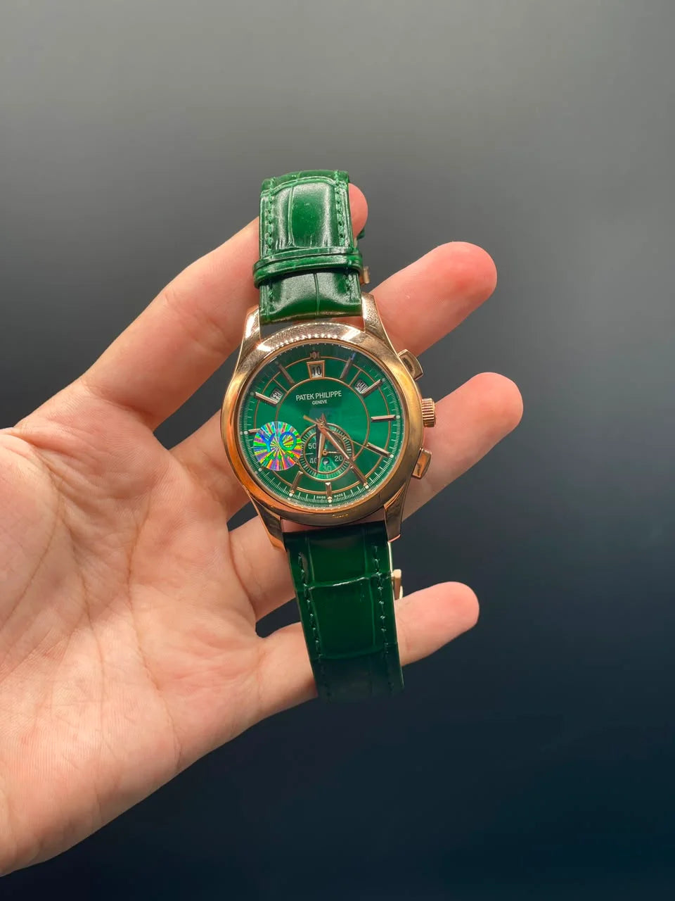 PP Green Strap With Green Chronograph Dial Automatic Watch