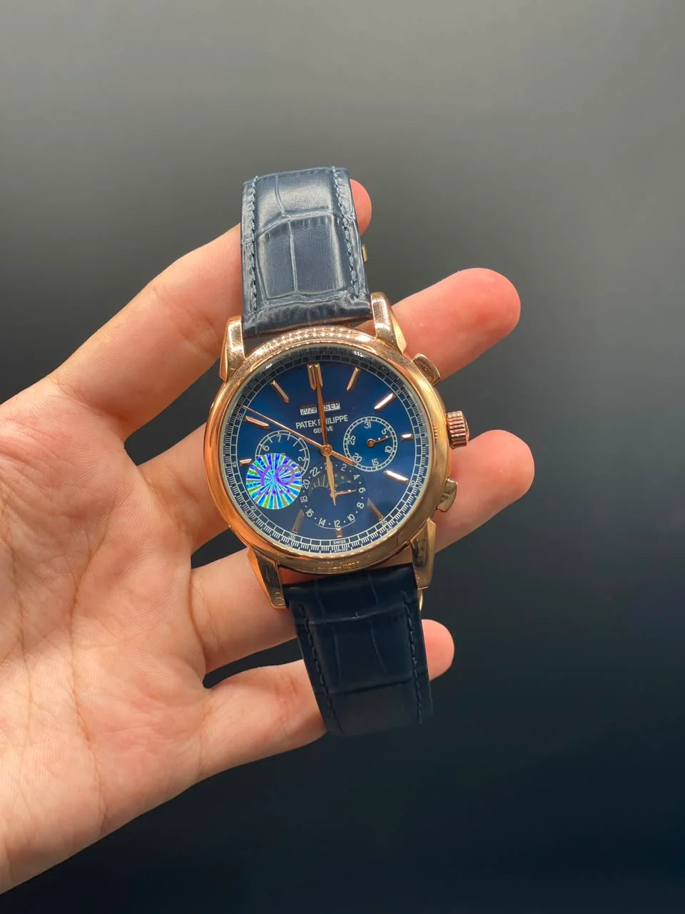 PP Blue Strap With Blue Chronograph Dial Automatic Watch