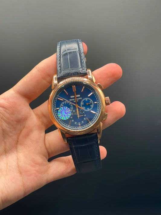PP Blue Strap With Blue Chronograph Dial Automatic Watch