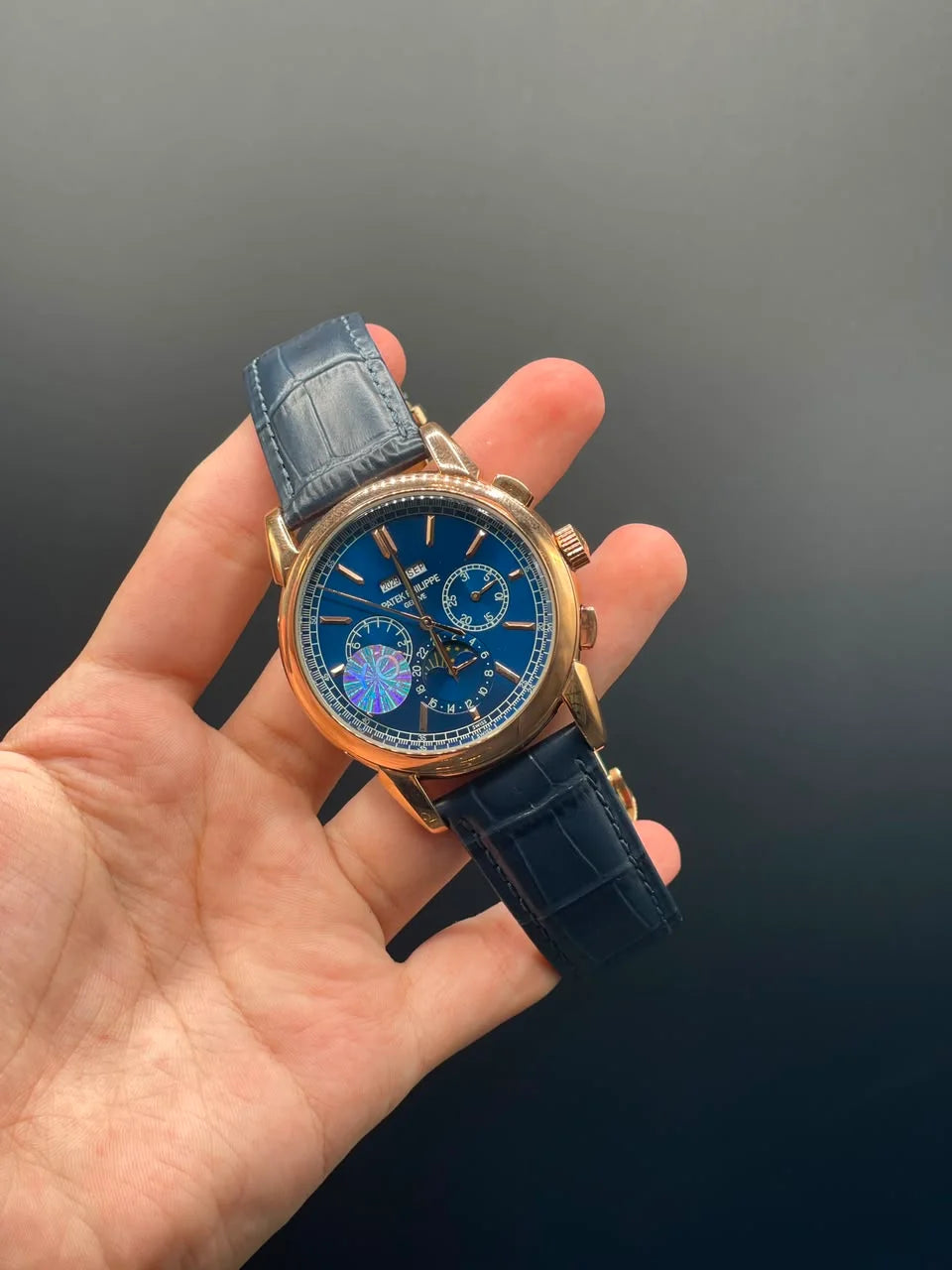 PP Blue Strap With Blue Chronograph Dial Automatic Watch