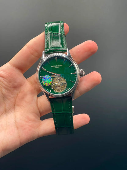 PP Green Strap With Green Open Heart Dial Automatic Watch
