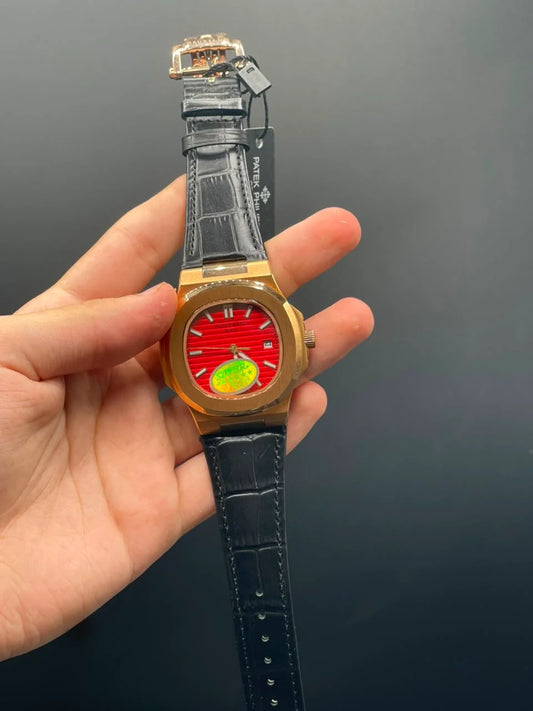 PP Black Strap With Red Dial Automatic Watch