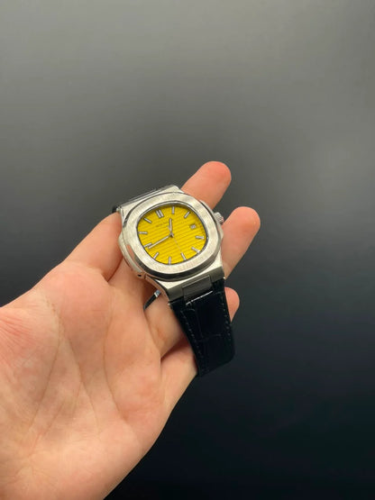 PP Black Strap With Yellow Dial Automatic Watch