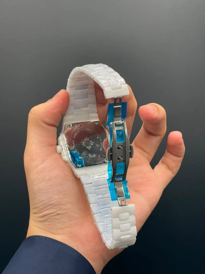 PP White Ceramic Chain With White Dial Quartz Watch