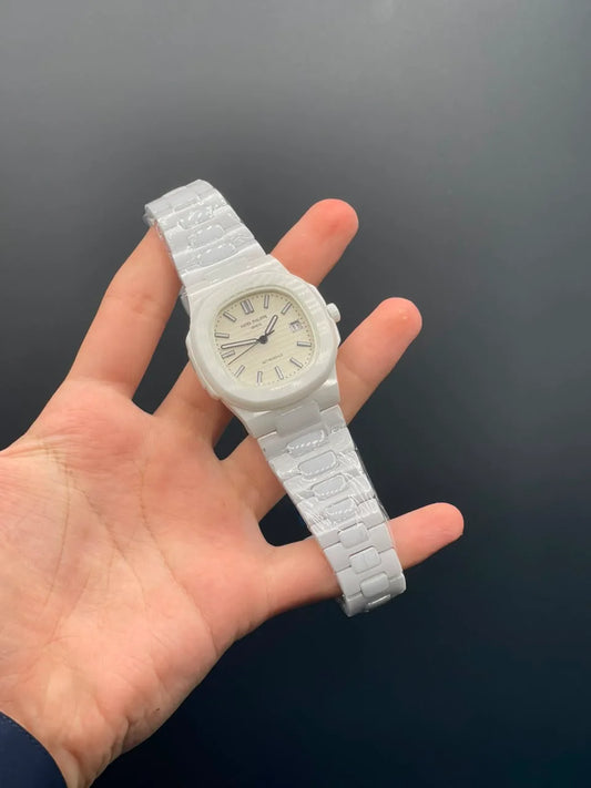 PP White Ceramic Chain With White Dial Quartz Watch