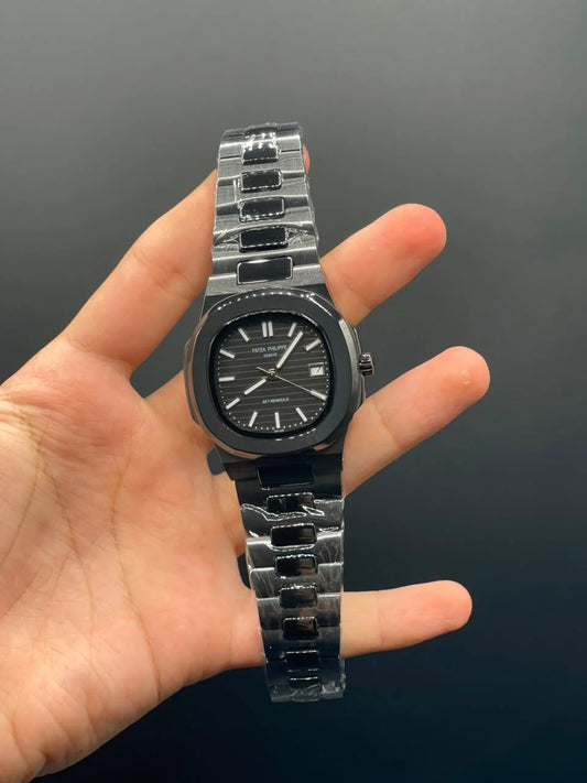 PP Black Ceramic Chain With Black Dial Quartz Watch