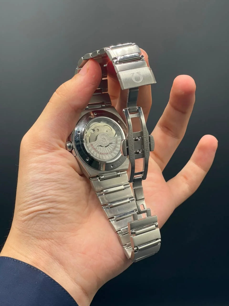 OM Silver Chain With White Dial And Silver Bezel Automatic Watch