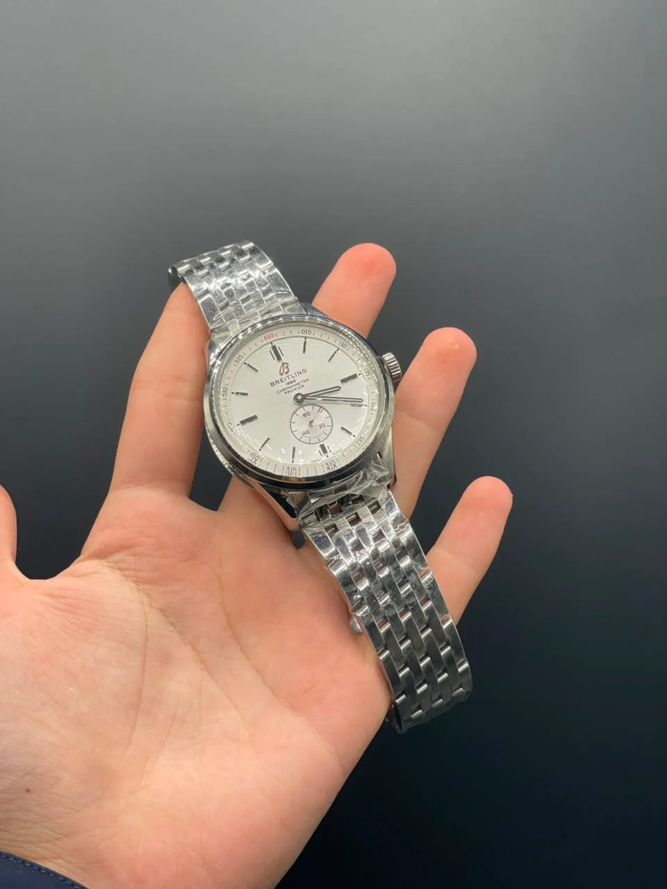 BRT Silver Chain With White Dial Automatic Watch