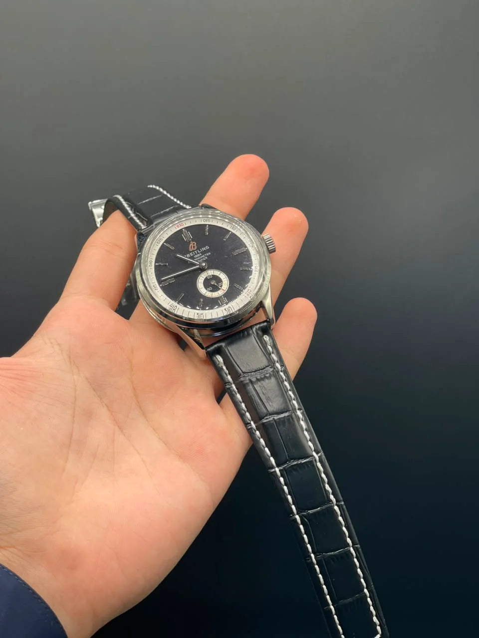 BRT Black Leather Strap With Black Dial Automatic Watch