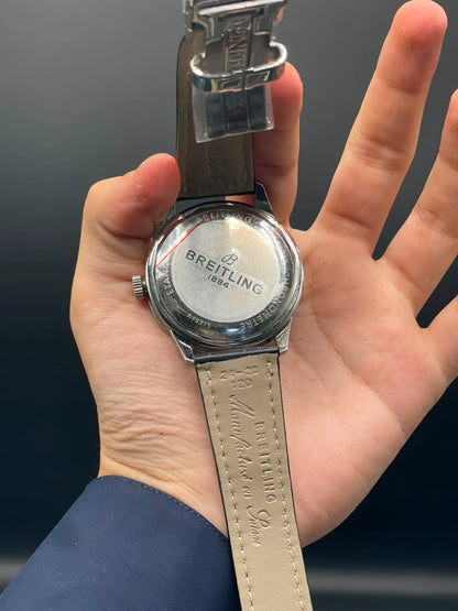 BRT Black Leather Strap With Black Dial Automatic Watch