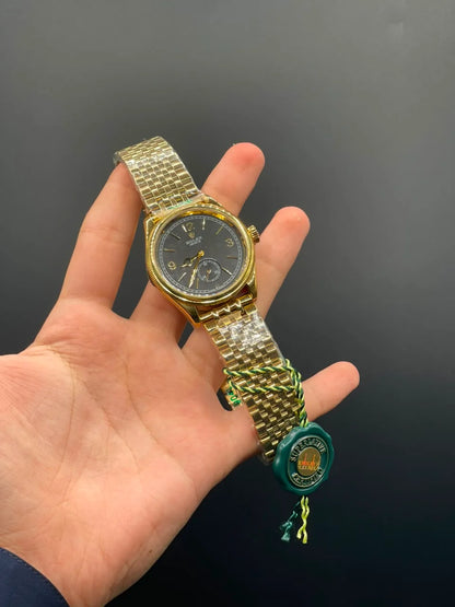 RLX Gold Chain With Black Dial Automatic Watch