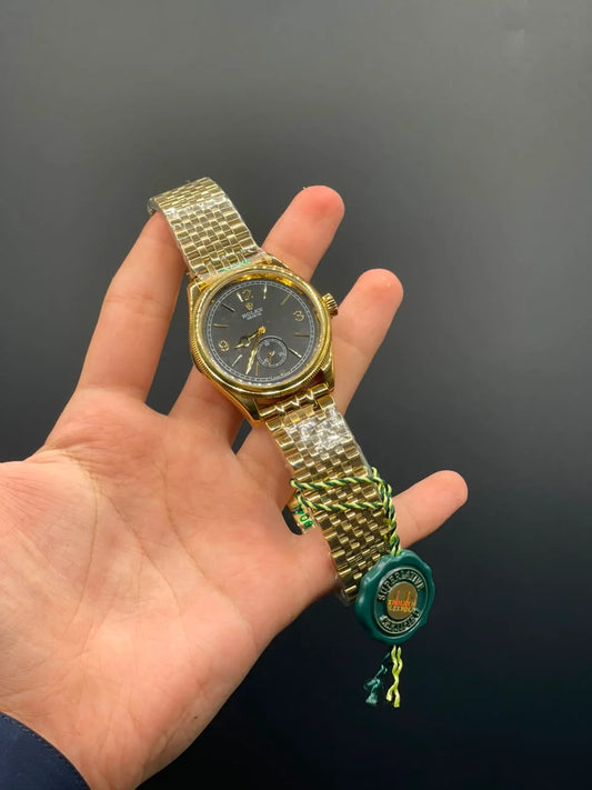 RLX Gold Chain With Black Dial Automatic Watch