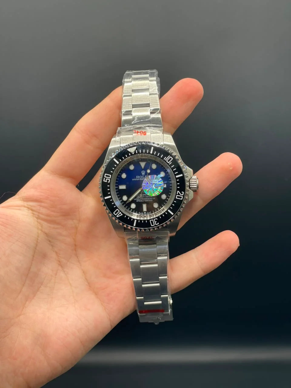 RLX Silver Chain With Blue And Black Dial With Rotatable Bezel Automatic Watch