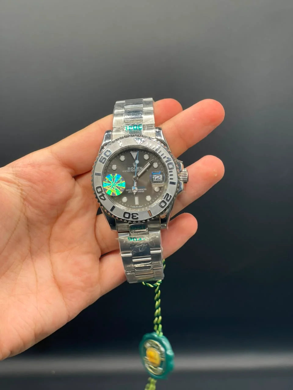 RLX Silver Chain With Gray Dial And Gray Rotatable Bezel Automatic Watch
