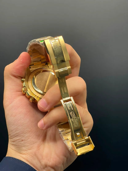 RLX Golden Chain With White Dial And Blue Bezel Automatic Watch
