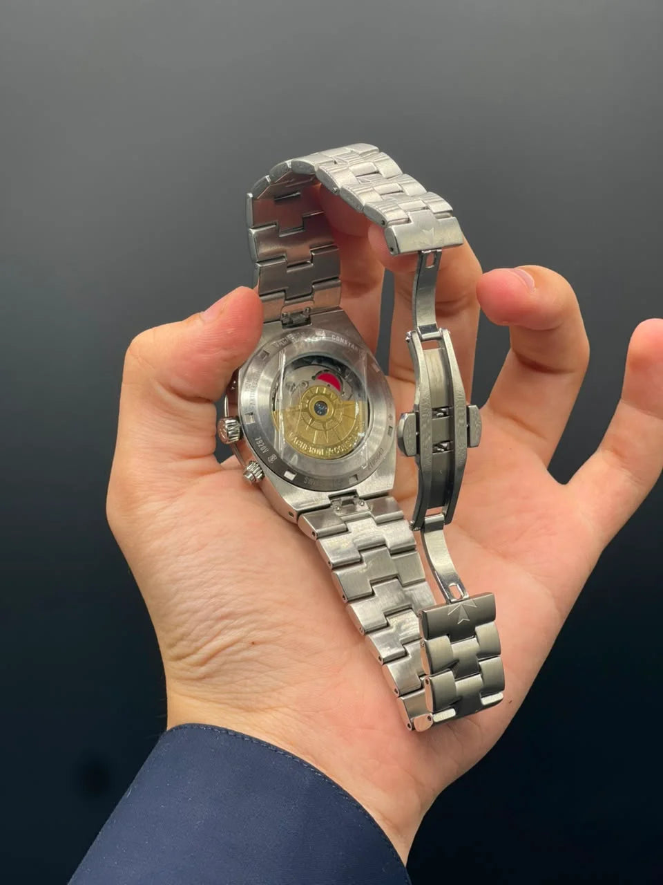 VC Silver Chain with Green Chronograph Working Dial Automatic Watch