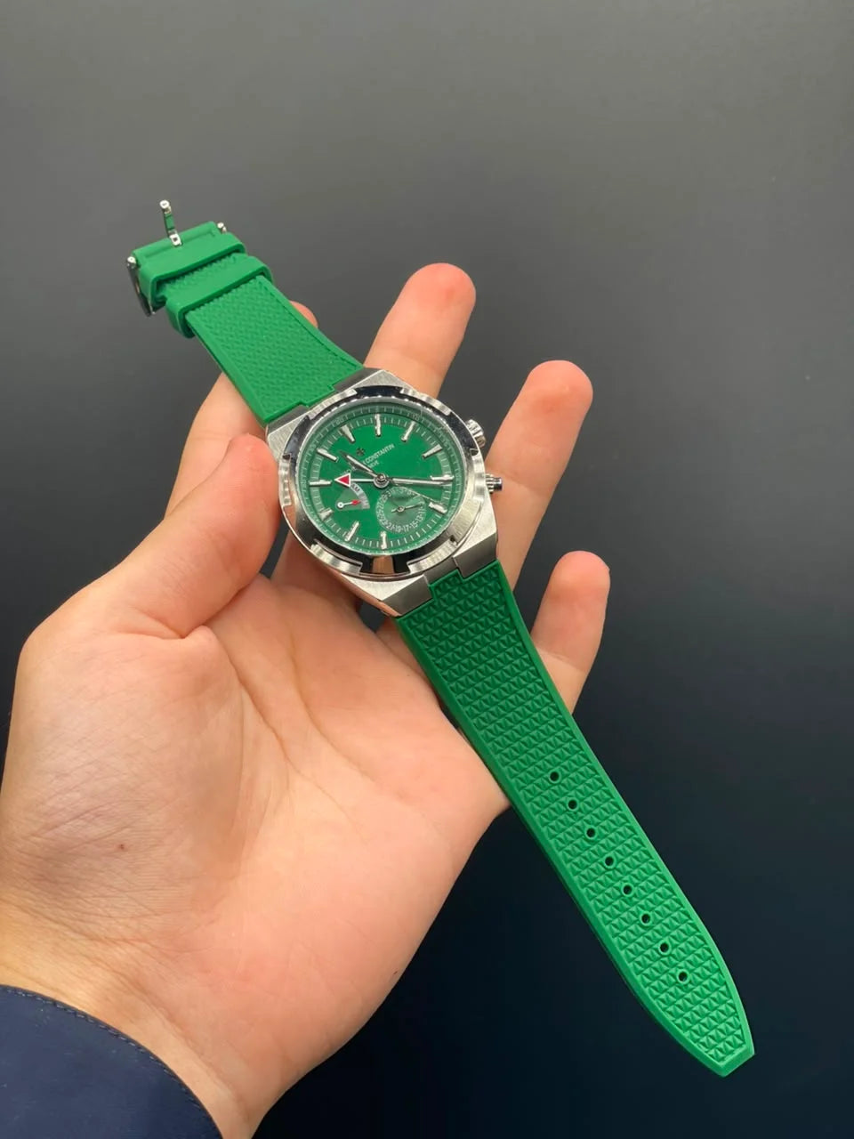 VC Green Strap with Green Chronograph Working Dial Automatic Watch