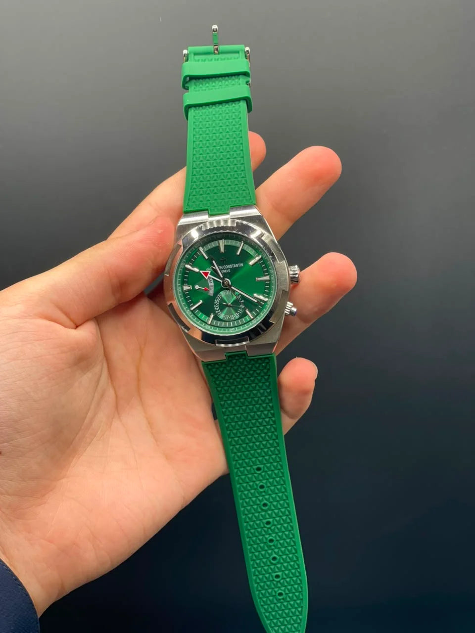 VC Green Strap with Green Chronograph Working Dial Automatic Watch