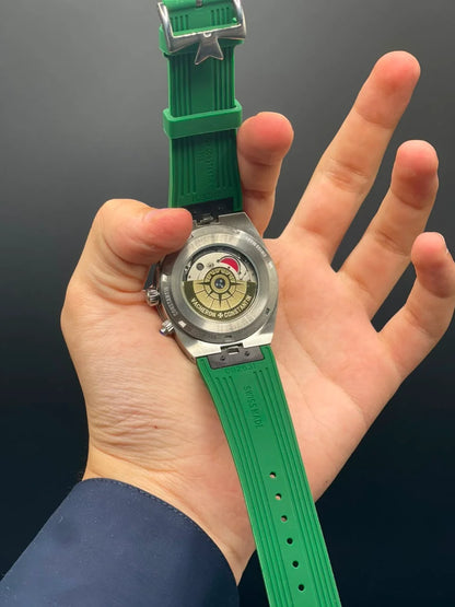 VC Green Strap with Green Chronograph Working Dial Automatic Watch