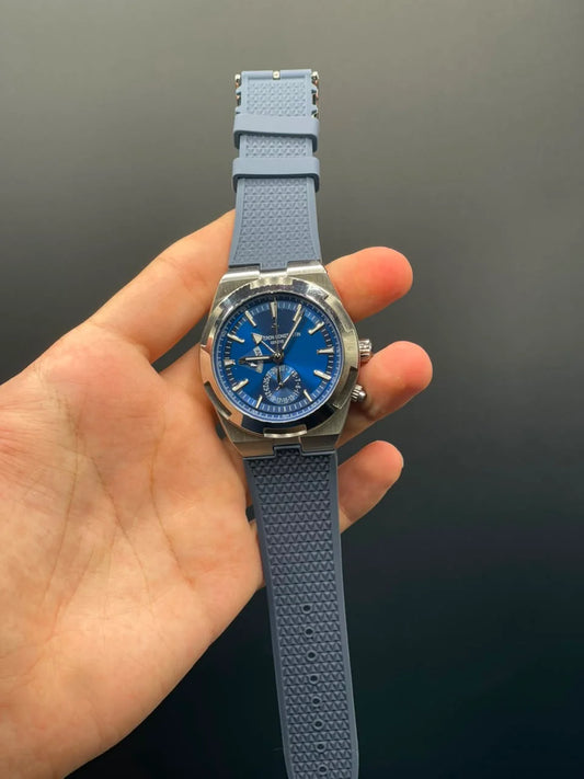 VC Blue Strap with Blue Chronograph Working Dial Automatic Watch