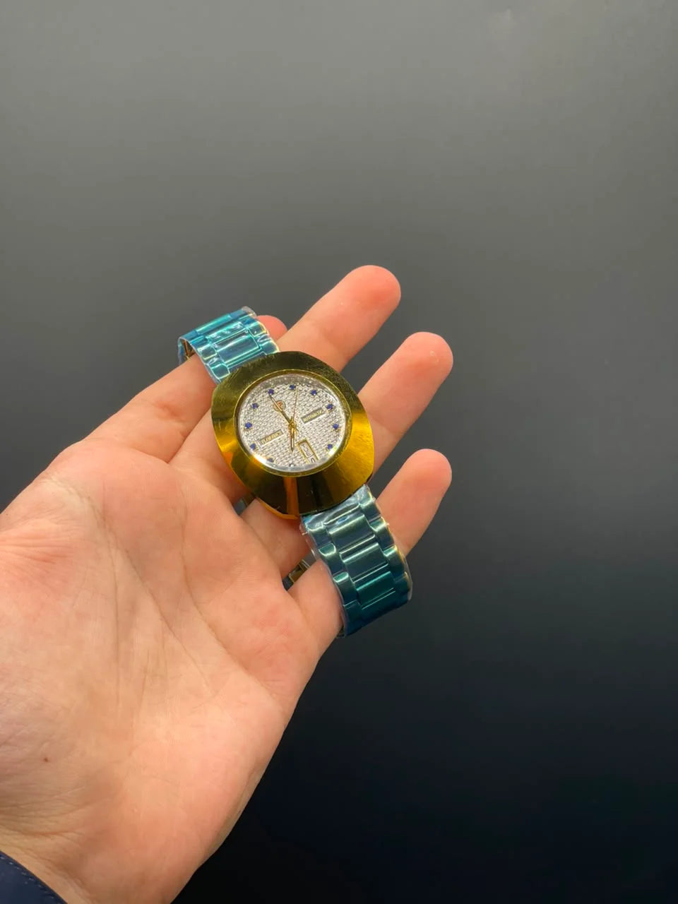 RD Gold Chain with White Diastar Dial Automatic Watch
