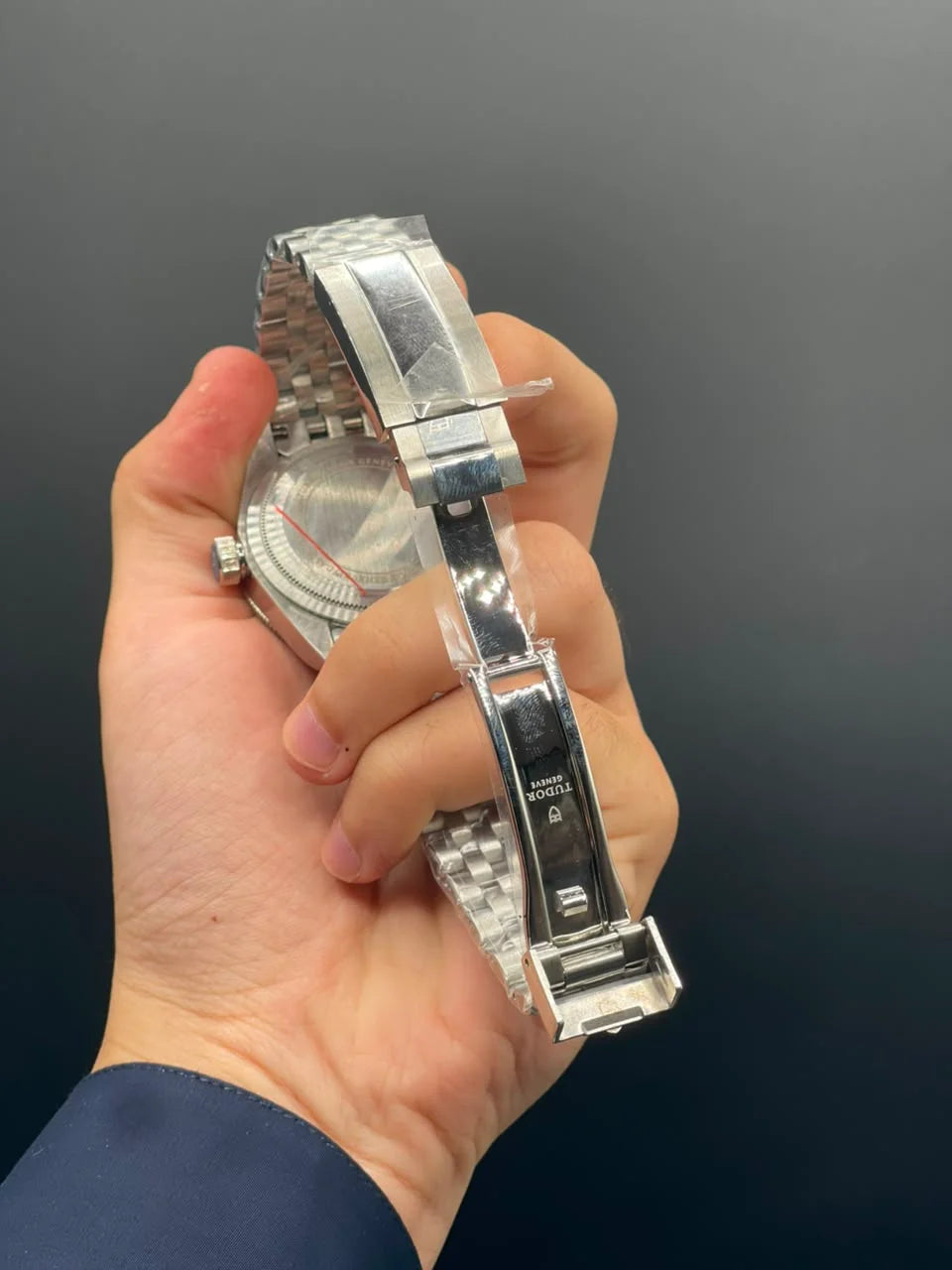 TDR Silver Chain with Blue Dial and Blue Rotatable Bezel Automatic Watch