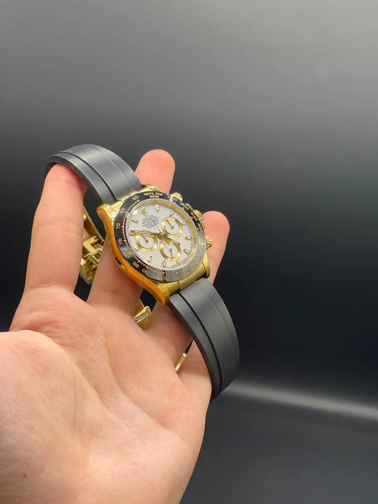 Oyster-Flex Strap with White Daytona-Style Dial Automatic Watch
