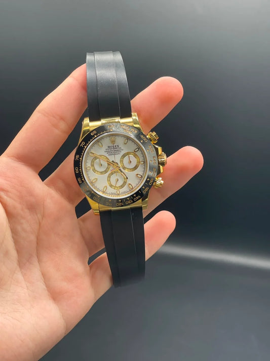 Oyster-Flex Strap with White Daytona-Style Dial Automatic Watch