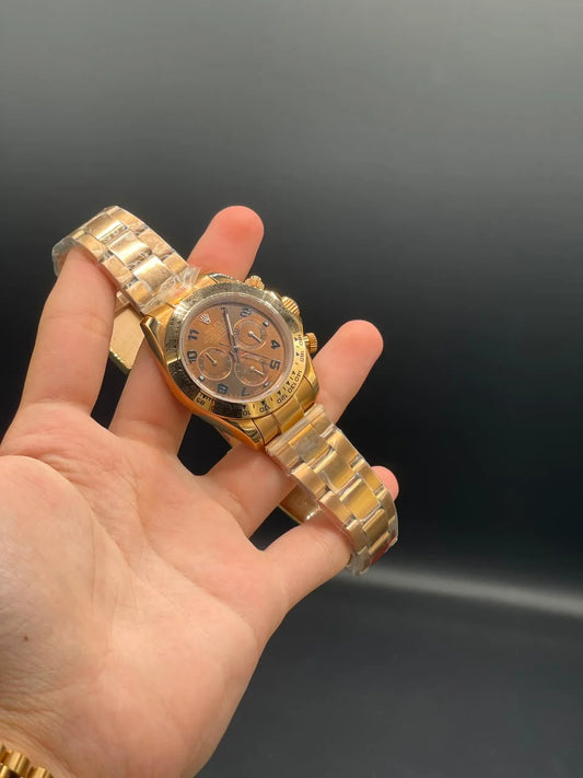 Rose Gold Chain with Chocolate Daytona-Style Dial Automatic Watch