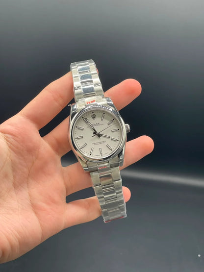 RLX Silver Chain with White OP-Style Dial Automatic Watch