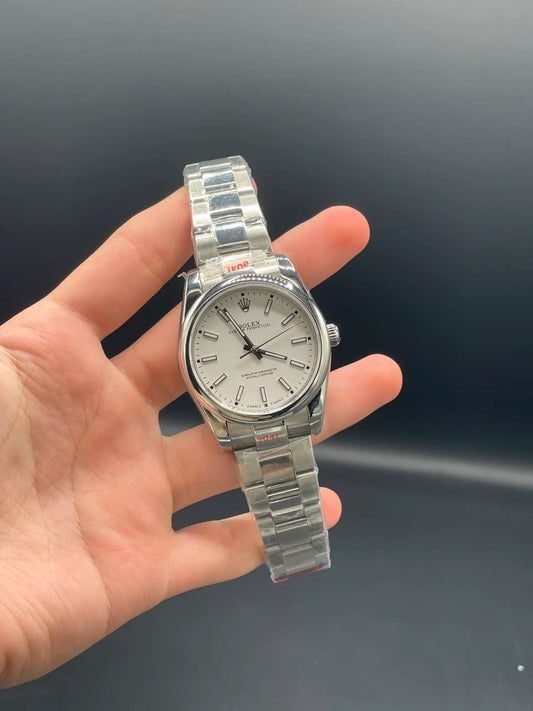 RLX Silver Chain with White OP-Style Dial Automatic Watch