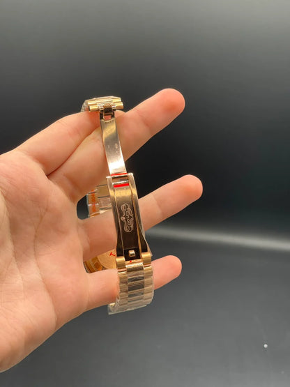 Rose Gold Presidential Chain with 36mm Salmon Day-Date Dial Automatic Watch