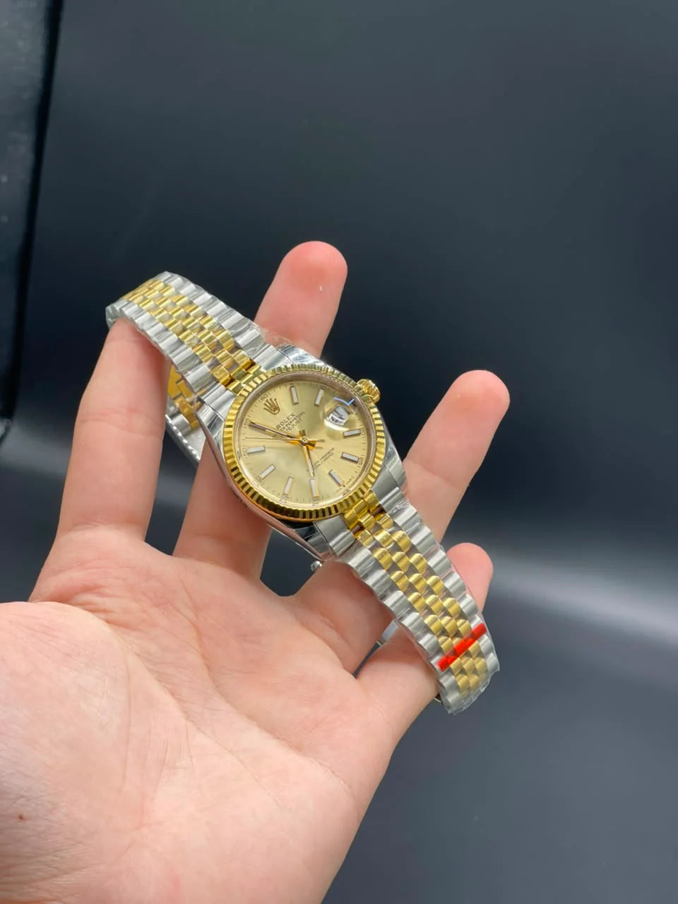 Rlx Two Tone Jubilee Chain With 36mm Golden Date-Just Dial Automatic Watch