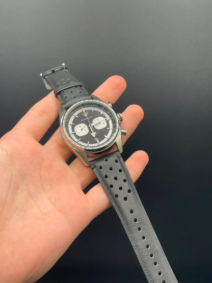 Emporio Armni Black Strap with Black and White Chronograph Dial Quartz Watch