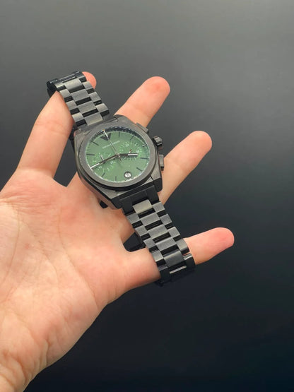 Emporio Armni Black Chain with Green Chronograph Dial and Black Bezel Quartz Watch