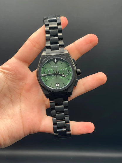 Emporio Armni Black Chain with Green Chronograph Dial and Black Bezel Quartz Watch