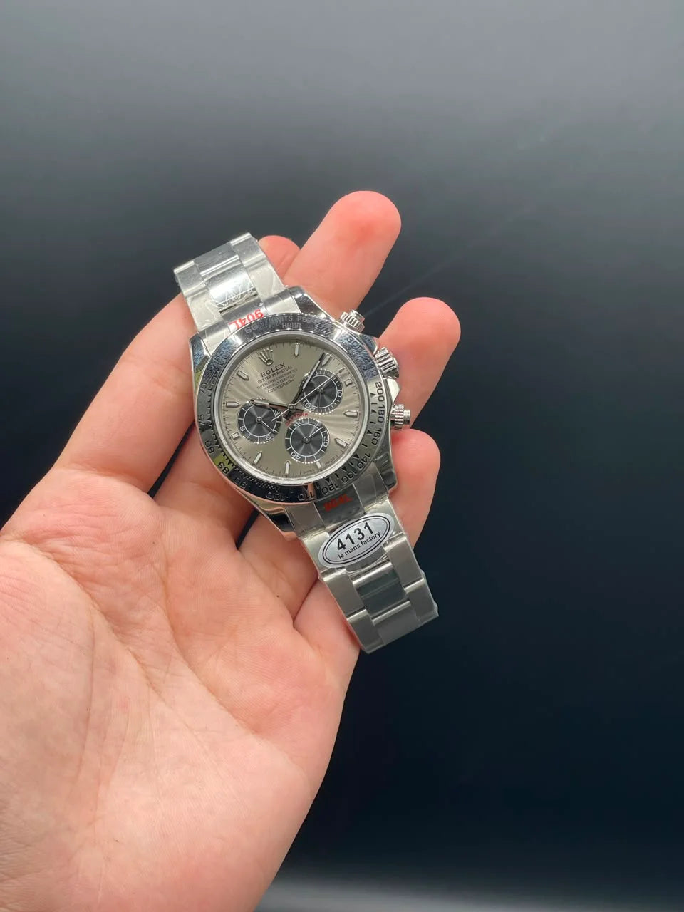Silver Chain With Gray Chronograph Dial Automatic Watch