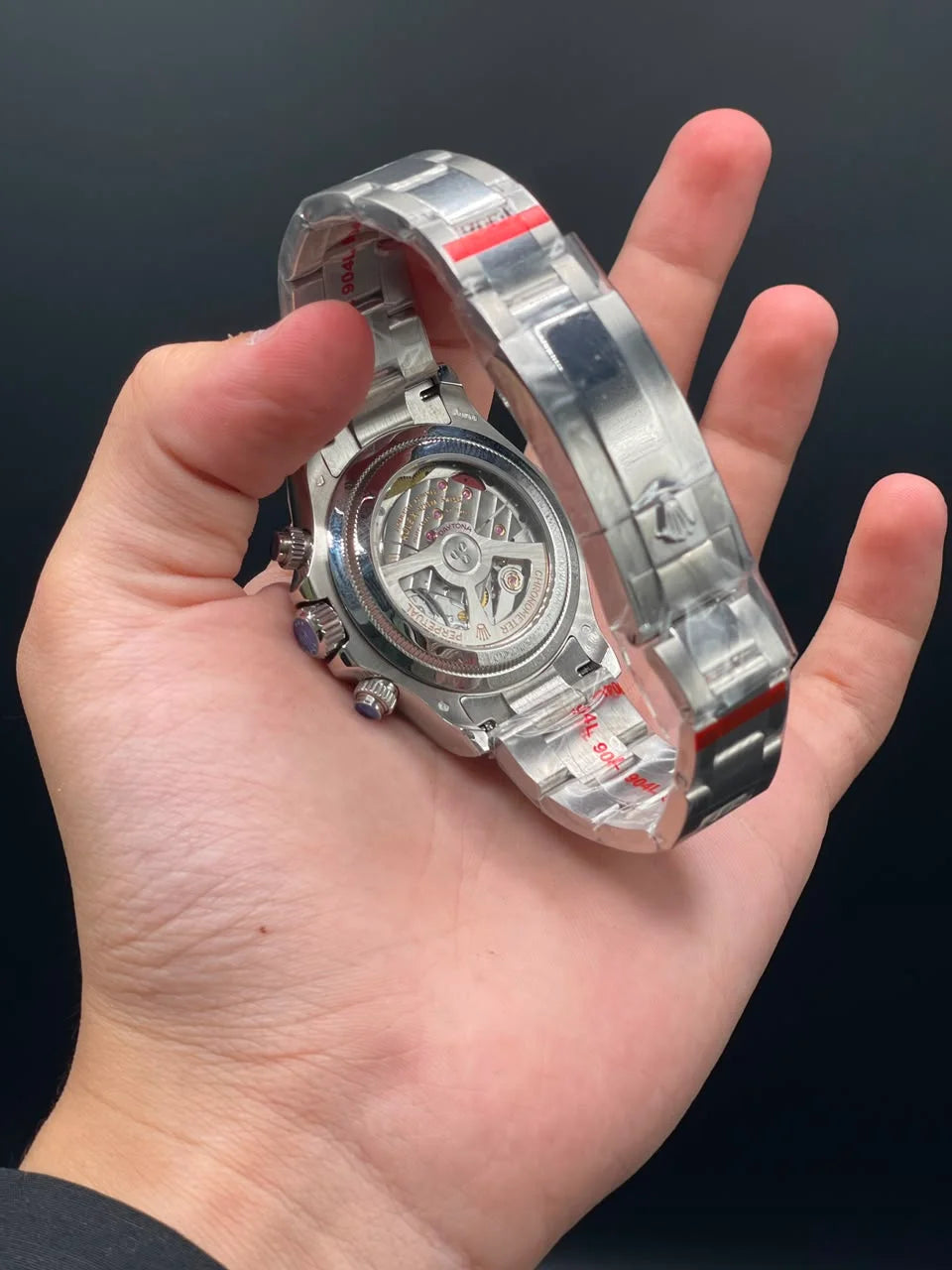 Silver Chain With Gray Chronograph Dial Automatic Watch