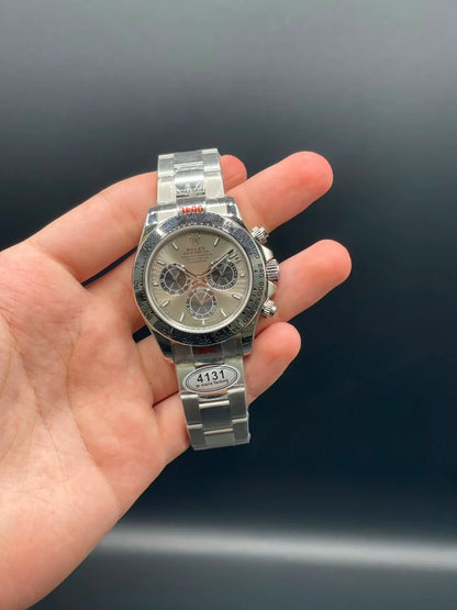 Silver Chain With Gray Chronograph Dial Automatic Watch