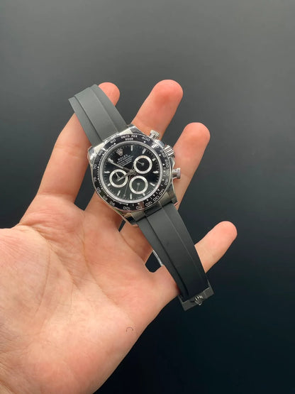 Black Strap With Black Chronograph Dial Automatic Watch