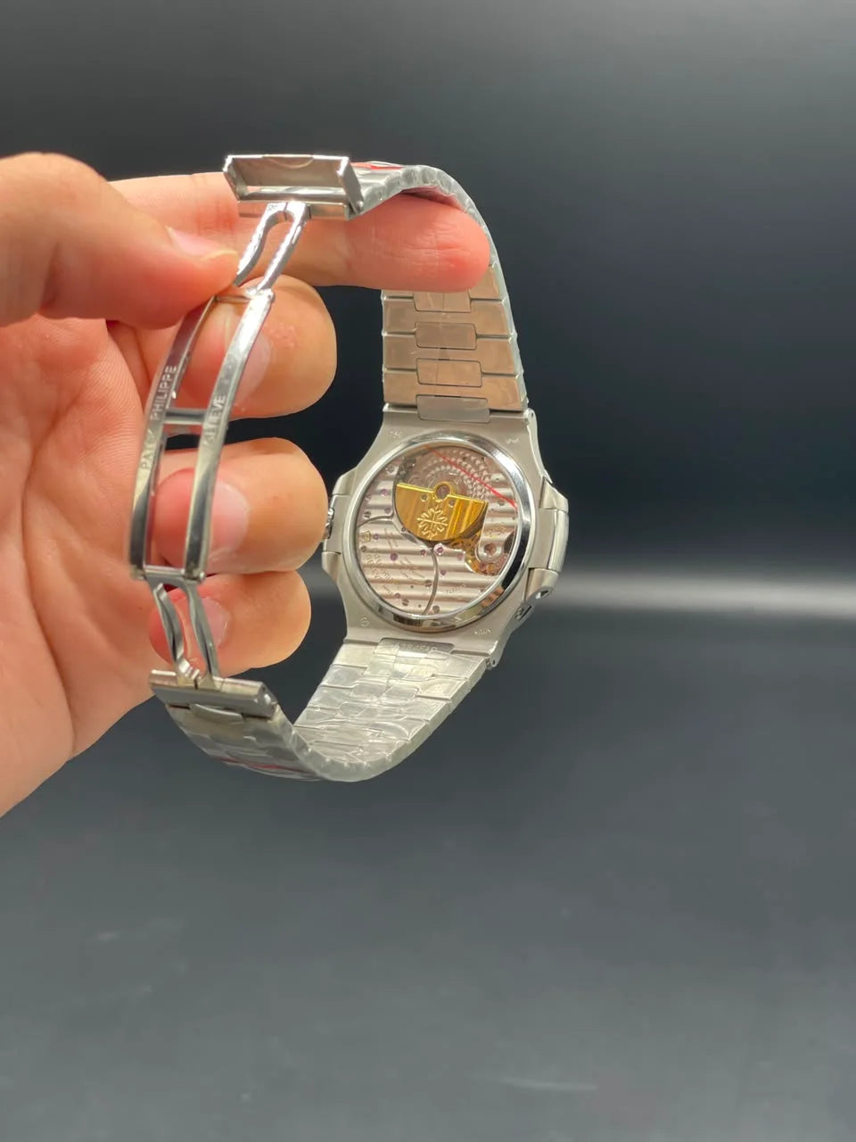 PP Silver Chain With Gray Power Reserve Dial Mechanical Watch