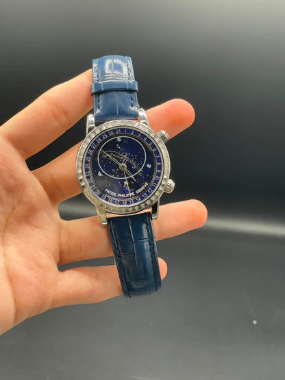 PP Blue Strap With Blue Grand Complications Dial Mechanical Watch