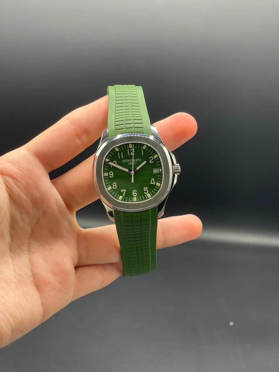 PP Green Rubber Strap With Green Dial Automatic Watch